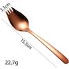 Cuchara y Tenedor de Acero Inoxidable Transfronterizos para Ensalada Tenedor y Cuchara Coreanos Creativos para Fideos Instantáneos Todo en Uno Multifuncional Cuchara de Postre con Mango Largo Tenedor de Frutas