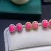 Pendientes de plata 925 con ópalo rosa natural incrustado, pendientes de jade de moda elegantes para mujer, suministro en vivo