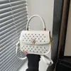 Comércio Exterior Estilo Europeu e Americano Studded com Strass Texturizado 2026 Simples Tendência Moda Minimalista Bolsa Transversal de Mão Ombro Pequena Quadrada