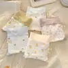 Roupa íntima feminina 100% algodão Cintura média Gancho estendido com seda Antibacteriana Respirável Confortável Sem costura Estilo menina Estudante Calcinha Triângulo