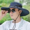 Chapéu de pescador grande de 15 cm para primavera e verão, chapéu de sol com proteção solar para homens, chapéu de pesca ao ar livre, chapéu de montanhismo com proteção UV