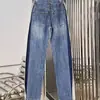 Pantalones de mezclilla de pierna ancha, corte relajado, con costuras tridimensionales, de alta resistencia, estilo lujo ligero, con retazos, para hombre y mujer