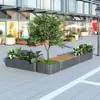 Combinación de Macetero de Acero Inoxidable Macetero Rectangular para Oficinas de Ventas, Plazas, Carreteras, Barandilla de Hierro para Exteriores Municipales Canaletas para Flores