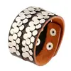 Joyería Popular Estilo Europeo y Americano, Pulsera de Cuero Genuino Tachonada Estilo Punk, Accesorios para Actuaciones de Bandas de Rock