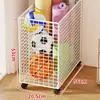 Cesta de Armazenamento para Tapete de Yoga Doméstica com Rodas Removível Multifuncional Rack de Armazenamento para Equipamentos de Fitness Racket de Badminton