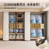 Guarda-roupa aberto com estrutura metálica, armário de armazenamento para quarto, uso doméstico, fácil de montar, adequado para apartamentos de aluguel