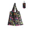 Bolsa de compras plegable en stock creativa bolsa de compras portátil transfronteriza poliéster 190T bolsa de compras de supermercado con estampado al por mayor