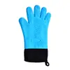 Luvas de Silicone Antiescaldantes de Cinco Dedos para Micro-ondas Antiderrapantes de Algodão Luvas de Isolamento Térmico Luvas de Isolamento Térmico para Assar em Alta Temperatura em estoque