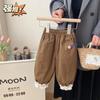 Pantalones de pierna ancha estilo western de primavera para todo tipo de atuendo Pantalones de primavera para niños con borde de encaje Pantalones para mujer Ropa exterior para mujer y bebé Pantalones casuales