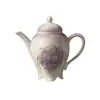 Tetera de Cerámica con Rosa Pintada a Mano en Morado Degradado Acabado Mate para Mujeres Tetera Individual Juego de Té Tetera de Mano