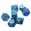 Dados de Resina Jogo de Mesa DND Dungeons & Dragons COC Roleplaying TRPG Cthulhu Poliédricos D4-D20 Conjunto de 7 Peças