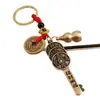 Latão Dinheiro dos Cinco Imperadores Pingente Chaveiro Zodiacal Doze Signos Chaveiro Atrator de Fortuna Ornamentos Acessórios para Reunião no Templo