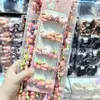 Nuevo Lindo Rosa Cereza Estampado de Leopardo Lazo Gato KT Dibujos Animados Pinza para el Cabello Infantil Chica Dulce Pinza Lateral Pasador Tocado