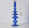 Venta al por mayor, candelabro creativo de vidrio de colores retro, candelabro de lujo para decoración de mesita de noche, vela, accesorios para cenas