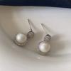 Aretes de Perlas de Zircón 023 Otoño e Invierno Exquisitos Diamantes Elegantes de Alta Gama Combinan con Todo Diseño Nicho Aretes para Mujer