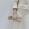 Luvas de mochila de duas peças destacáveis de cor sólida estilo coreano, multifuncionais, para mulheres, empilhadas, quentes, de inverno, com tela sensível ao toque