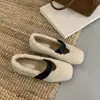 Zapatos Mary Jane para Mujer con Aumento de Altura Interior de 5 cm, Zapatos Peludos de Suela Gruesa de Celebridad de Internet, Zapatos de Algodón Cálidos de Terciopelo para Otoño e Invierno, Zapatos Tipo Frijol de Suela Suave