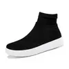 Calcetines de otoño para hombre, zapatos de malla transpirable, de caña alta, informales, con plataforma de un solo pedal, zapatillas voladoras