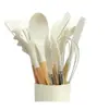Set de Silicona de Doce Piezas de Colores con Mango de Madera Set Combinado de Utensilios de Cocina de Silicona de Grado Alimenticio Resistente a Altas Temperaturas Espátula en Stock