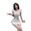 Design Original Roupas Íntimas Sexy Renda Floral Pequena Costura Contrastante Sexy Decote Baixo Puro Desejo Alça Fina Alça de Costas Doméstica