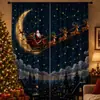 Amazon Venda Quente Transfronteiriça Cortinas com Impressão Digital Série de Natal Decoração de Casa Cortinas Blackout SHIEN Dropshipping