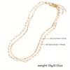 Collar multicapa de metal retro transfronterizo para mujer, cadena de pato personalizada sencilla de lujo para collar de alta gama con cadena de clavícula.