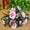 Suministro directo de fábrica simulación 7 horquillas Azalea Zona comercial proyecto de reverdecimiento valla de parterre decoración Azalea flores artificiales
