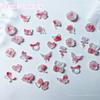 Rosa manicure material pacote jóias luminoso fishtail Camellia arco manicure jóias diy material artesanal