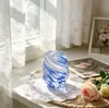 Copos de cera perfumada feitos sob medida da fábrica de origem, design original de alta qualidade, soprados à mão com bolinhas coloridas, copos de vela feitos sob medida