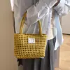 Bolsa de Rattan pacote de material DIY de Rattan cesta de vegetais de mão bolsa de grande capacidade bolsa simples de ombro bolsa para caminhada