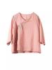 Primavera e Verão Nova Camiseta Bordada de Algodão e Linho Feminina Estilo Étnico Novo Chinês Retrô Carcela Inclinada Artística Casual Solta