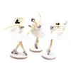 Enfeites Decorativos para Bolo de Aniversário Menina Dançarina de Ballet Material Sólido de PVC Linda Menina de Balé Conjunto de 3 Peças com Encaixe