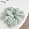 Goma para el pelo scrunchie de gasa perlada estilo coreano suave con un tacto de alta gama, accesorio para el pelo tipo coleta de satén de lujo ligero
