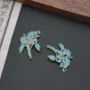 Acessório de Broche para Cabelo DIY Artesanal Imitação de Esmeralda com Gotejamento de Óleo Acessório de Joia Caqui Desejoso