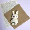 25 Broches de Conejito Nuevos de Tela de Dibujos Animados Rellenos de Algodón Decorados en el Borde, Accesorios para Ropa, Sombreros, Bolsos, Materiales para Ropa Infantil