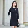 Ropa de Jardín para Maestros de Preescolar de Otoño e Invierno Ropa de Trabajo para Maestros Vestido de Negocios de Moda para Entrevista Vestido de Corte A
