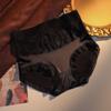 Calcinha de renda sexy de cintura alta feminina, luxo leve, respirável, costura de cetim, amiga da pele, sem costura, para contrair a barriga e levantar o quadril
