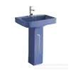 Lavabo de Pedestal Dividido Lavabo Cerámico Cuadrado para Balcón Gris Exportación Lavabo de Pedestal Cheongsam Sudáfrica Kenia