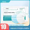 Máscaras Cirúrgicas Médicas Descartáveis Hainuo 10 Peças Máscaras Estéreis para Adultos Tecido Não Tecido Máscaras Protetoras Hainuo de Três Camadas