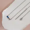 Regalo de Acción de Gracias Transfronterizo Europeo y Americano Colgante Rectangular de Alto Nivel Chapado en Cobre Oro de 18 Quilates Collar con Piedra de Nacimiento de Diciembre para Mujer