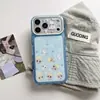 Fundo Azul com Design de Cachorro Branco Adequado para iPhone 17 Pro Max Capa Cartoon para iPhone 16/15 Pro Capa de Telefone Apple 15 17