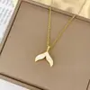 Colar de Peixe Cauda de Gota de Óleo para Comércio Exterior da Amazonia Transfronteiriço Corrente de Clavícula Feminina Design de Nicho Joia de Temperamento Simples