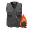 Chaleco de hombre con forro polar para uso en exteriores en otoño e invierno, cuello alto, chaqueta de talla grande, chaleco casual para hombres jóvenes