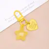 Chaveiro Coração Estrela de Gelatina Acrílico Novo Macaron Versátil Acessório DIY Pingente de Bolsa