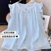 Top babydoll versátil de talla grande para mujer, estilo francés, con volantes y mangas acampanadas, nuevo para el verano 2026, corte holgado, adelgazante