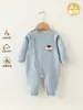 Mono de bebé para otoño e invierno, ropa para recién nacidos estilo primavera y otoño, capa interior engrosada, traje de gateo cálido, ropa exterior para bebé