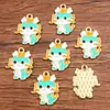 12 Signos del Zodiaco DIY Accesorios para Joyería de Aleación Oro KC Dibujos Animados Esmalte Goteado Colgante de Esmalte Goteado Serpiente Oveja Conejo Caballo Buey Gallo Dijes