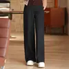 Pantalones casuales de pierna recta ajustada a la moda para mujer, otoño e invierno 2026 nuevos, de cintura alta, fluidos, holgados, versátiles, de pierna recta