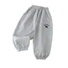 Pantalones de Chándal Bordados de Primavera Nuevos Estilo Coreano para Niños, Pantalones Nuevos de Moda con Puños para Niños y Niñas