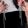 Super Fada Elegante Longo Laço Franja Fada Sem Orelha Prato para Incenso de Mosquito Clipe de Orelha Pequeno Chique Doce Brincos